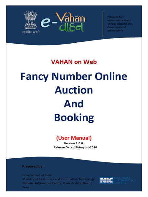 VAHAN on Web Fancy Number Online Auction And Booking.
